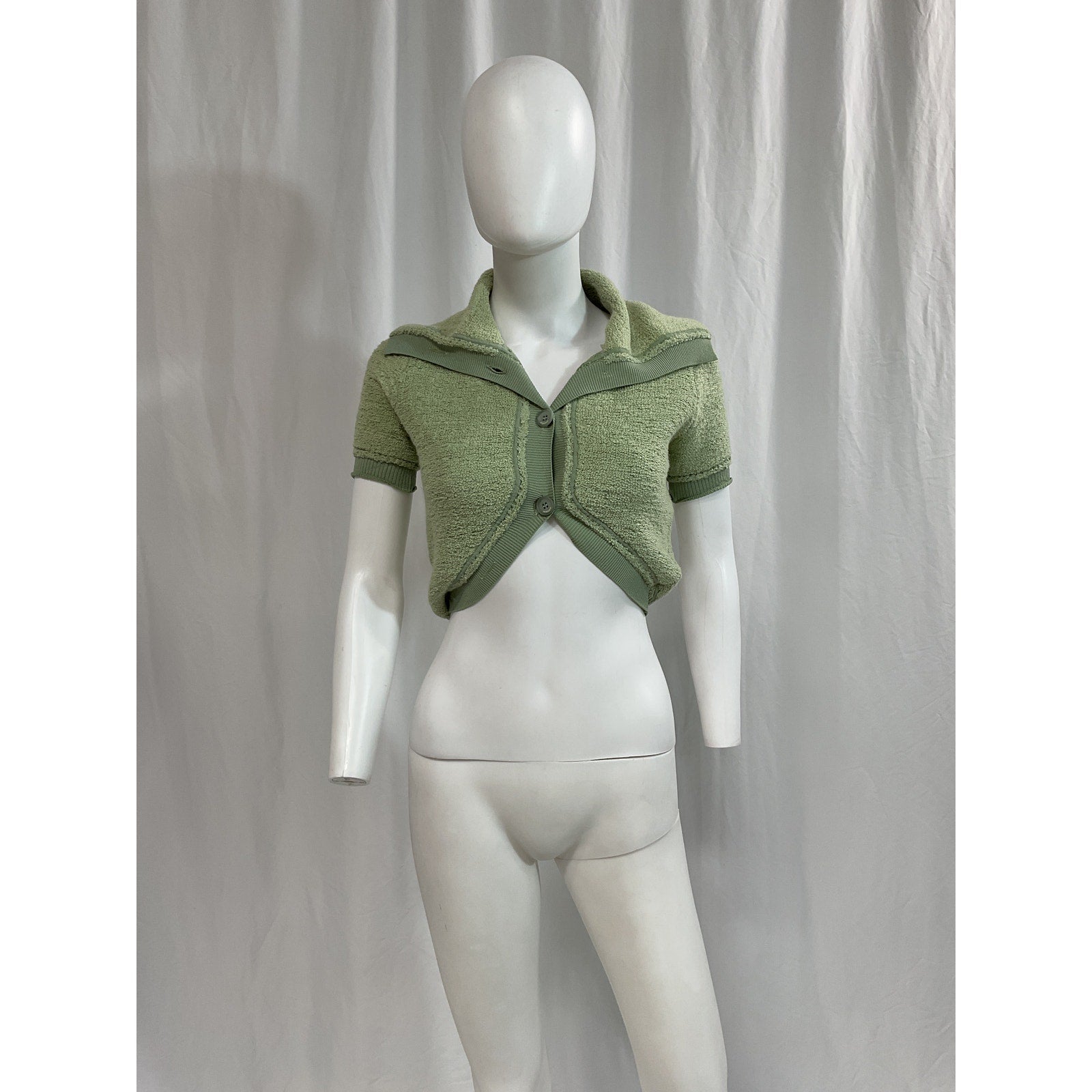 Jacquemus 'Le Campana' Green French Terrycloth Cardigan Size 36