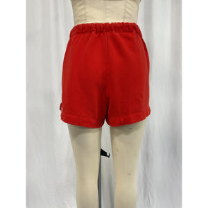Donni. 'The Stripe' Red Cotton Eco-Terry Short Size L