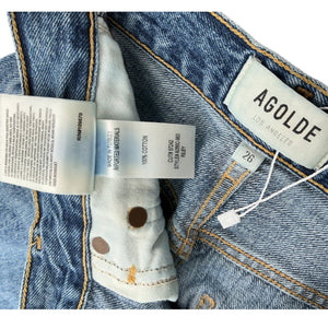 Agolde Classic Blue Riley Straight Cropped Denim Jeans Size 26