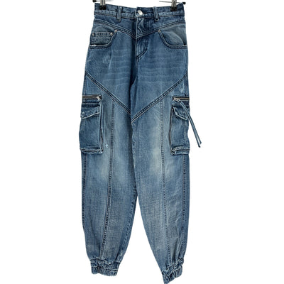 Retrofête Distressed Blue Everette Cargo Pants Size 24