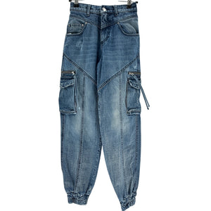Retrofête Distressed Blue Everette Cargo Pants Size 24