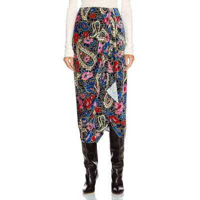 Isabel Marant 'Breenea' Blue Velvet Skirt Size 42