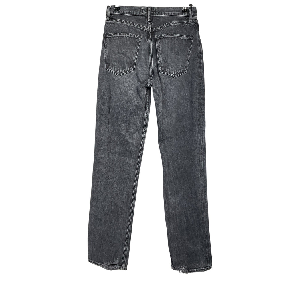 Agolde 'Lana' Black Cotton Mid Rise Straight Jean Size 25
