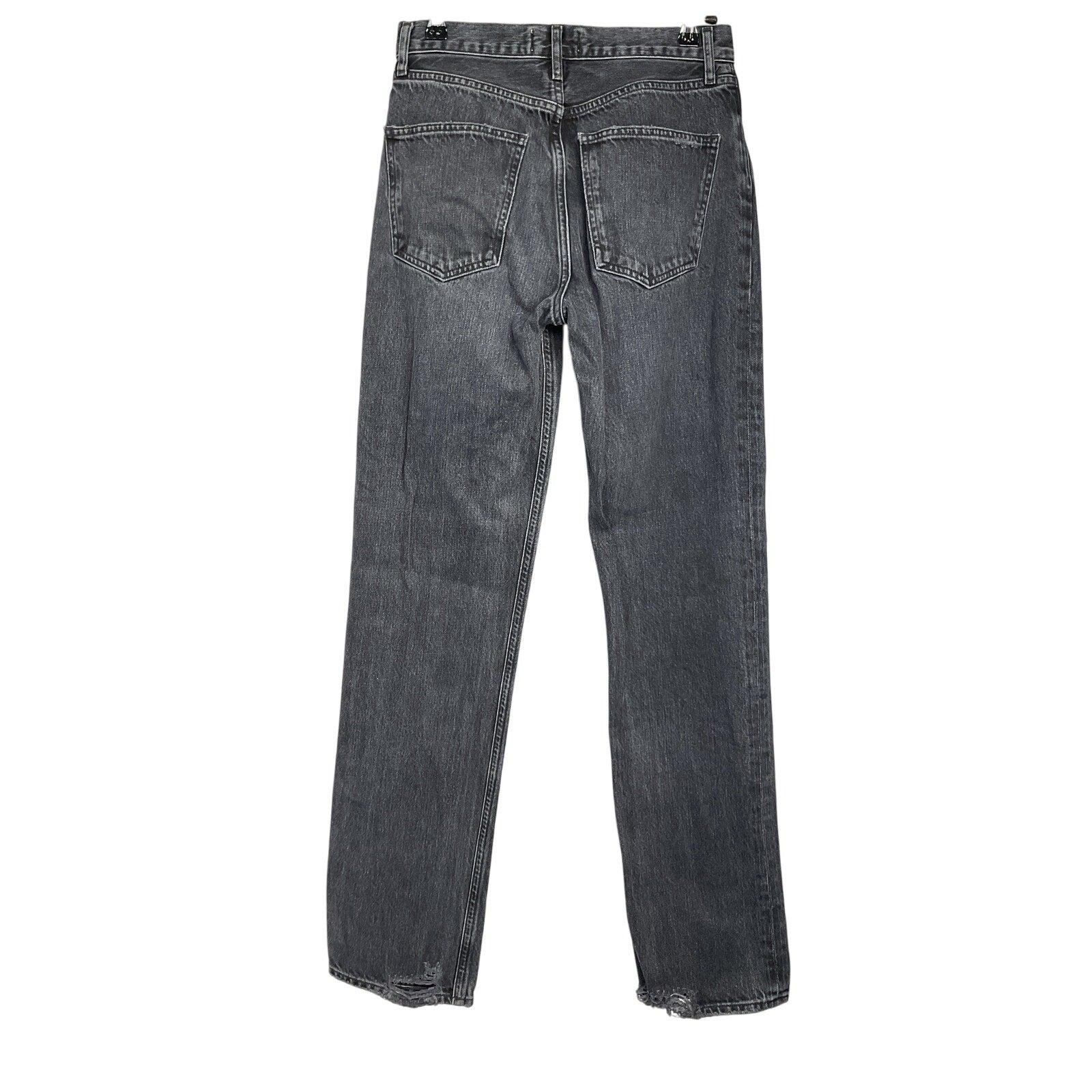 Agolde 'Lana' Black Cotton Mid Rise Straight Jean Size 25