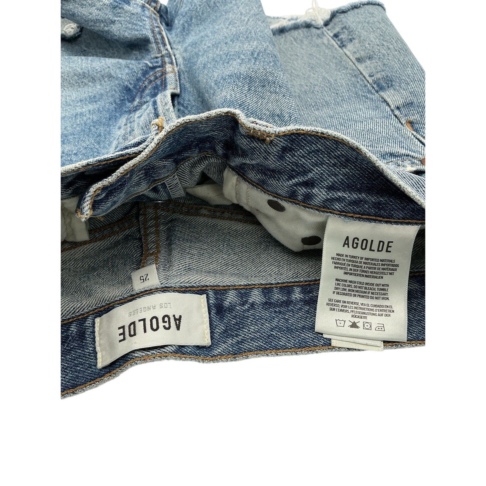 Agolde Parker Blue Cotton Long Short Size 25