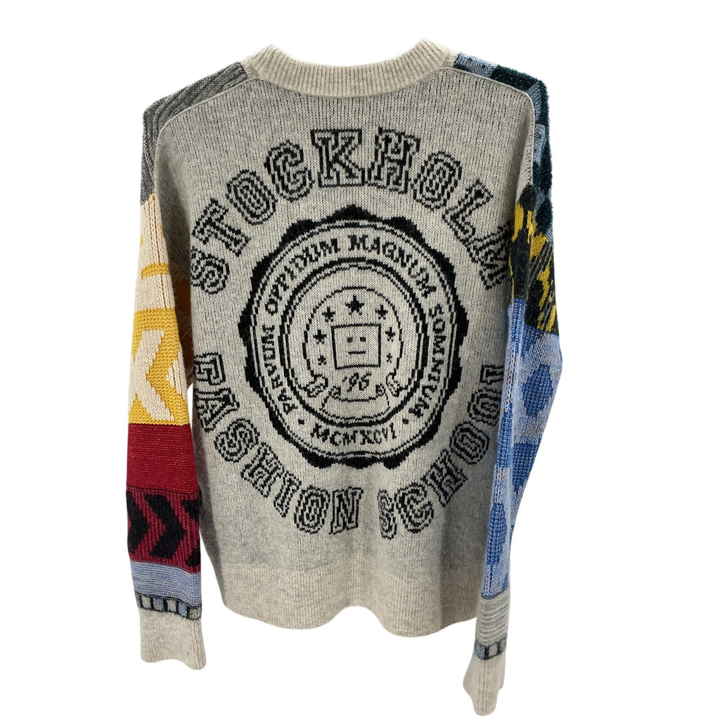 Acne Studios Printed Blue Wool Sweater Size XXS