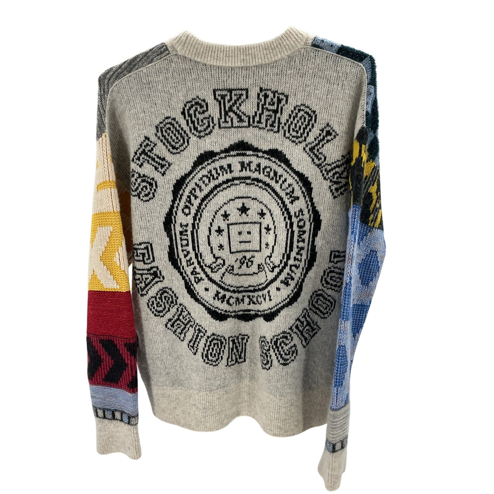 Acne Studios Printed Blue Wool Sweater Size XXS