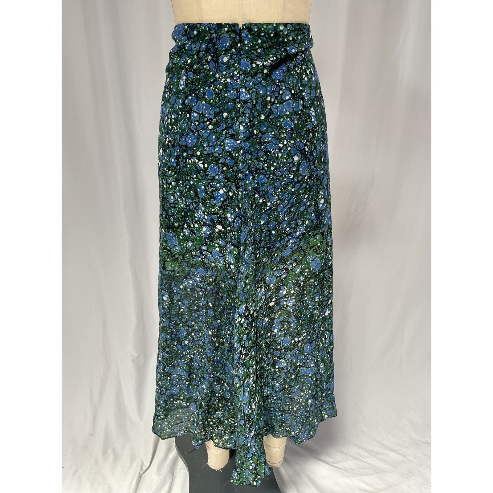 Veronica Beard 'Limani' Green Bubble-Print Ruched Skirt Size 0