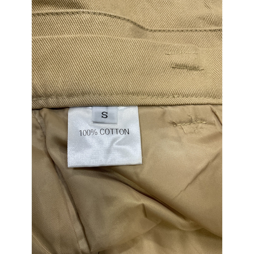 The Frankie Shop 'Audrey' Beige Cotton Pleated Cotton-Twill Mini Skirt Size S