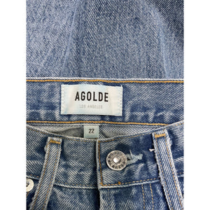 Agolde '90S' Blue Cotton Fit Mid Rise Loose Fit Denim Jean Size 22