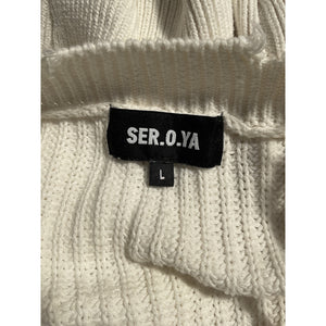 Retrofête Distressed Winter White Maude Sweater Dress Size L