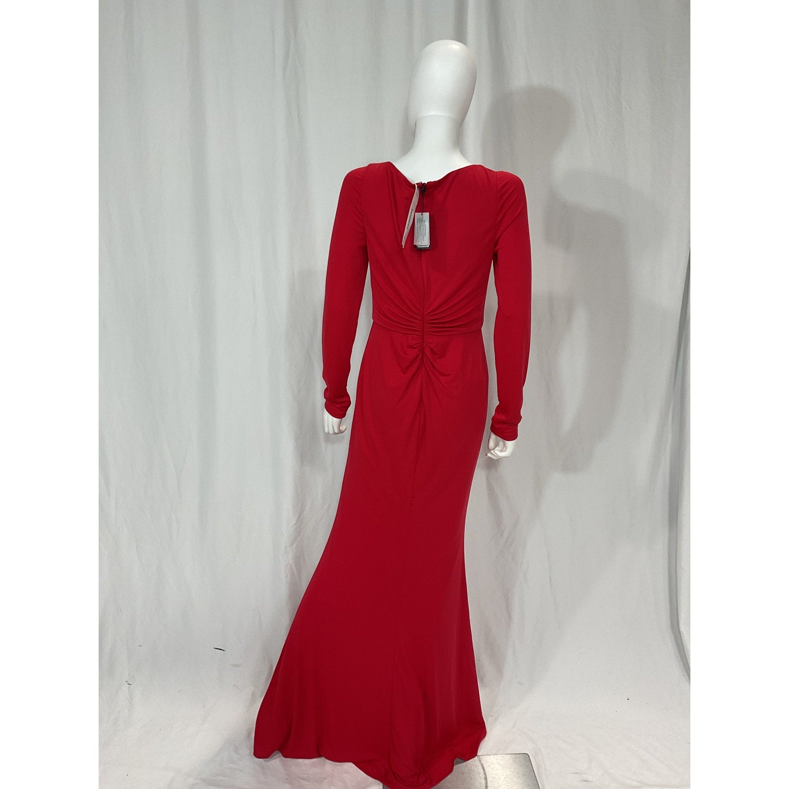 Marchesa Notte Red V-Neck Flower Applique Long Dress Size OS - NWT