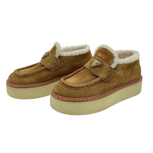 Prada Suede Brown Platform Loafers Size IT 36.5 / US 6.5