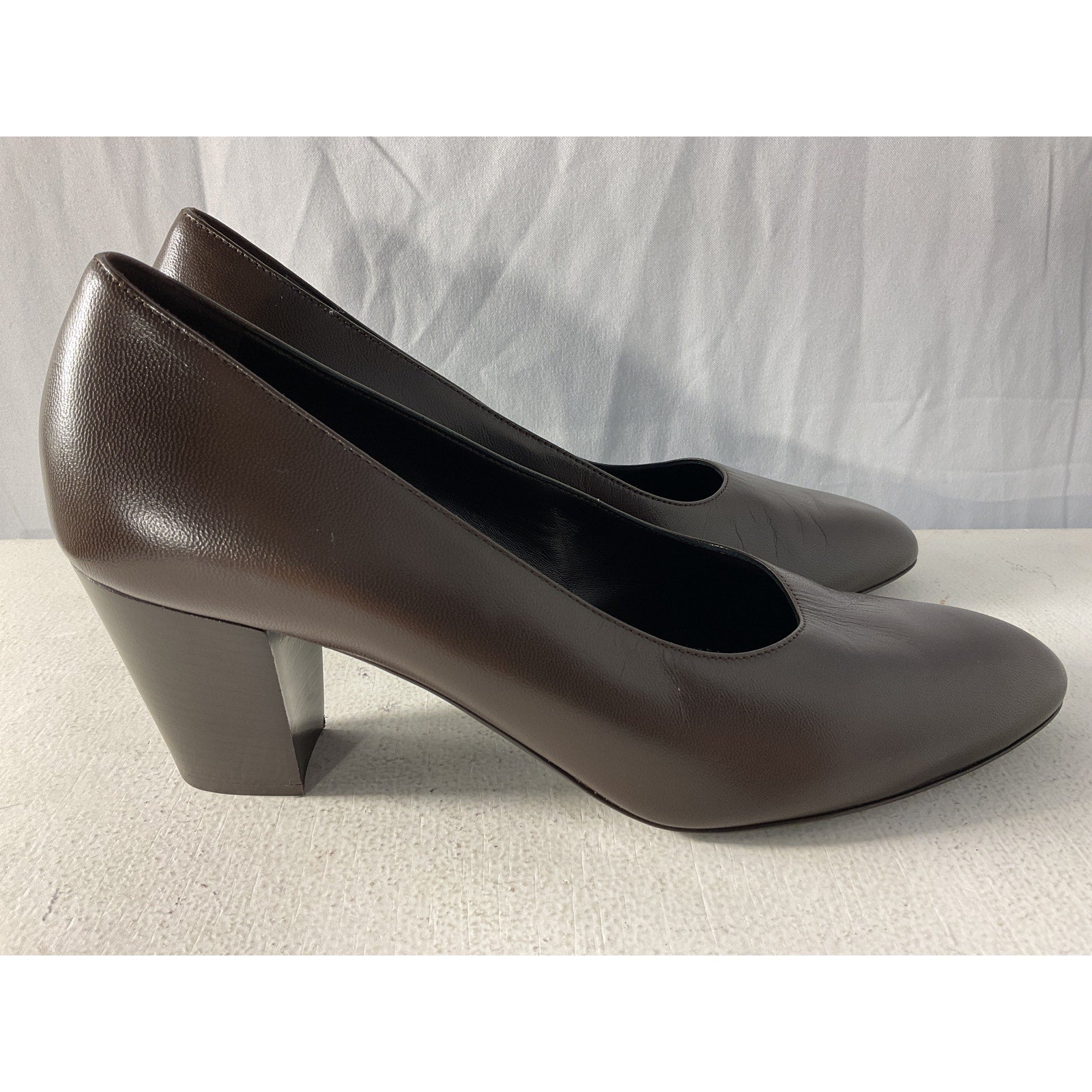 The Row 'Luisa' Brown Leather Pumps Size 8
