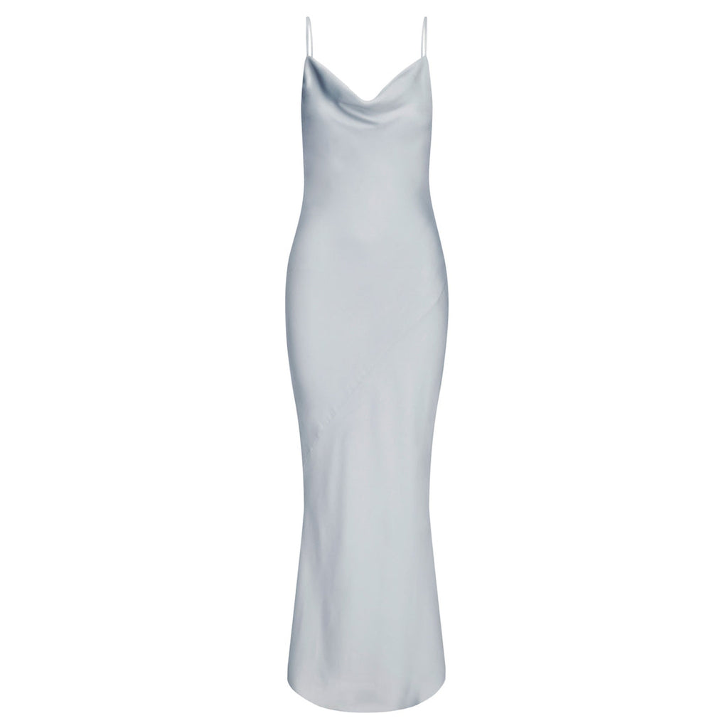 Shona Joy 'Luxe' Blue Polyester Bias Cowl Slip Dress Size US 2
