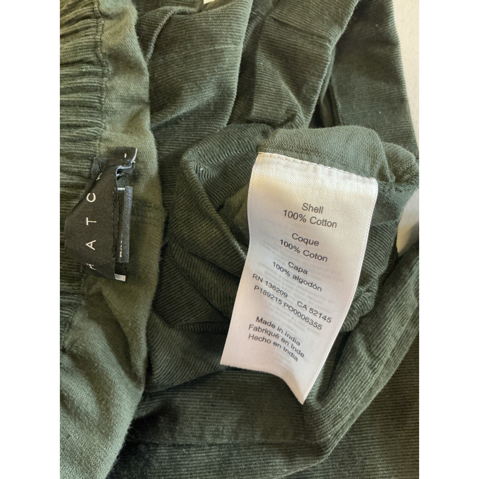 Hatch 'The Jude' Black Cord Pant Size 1