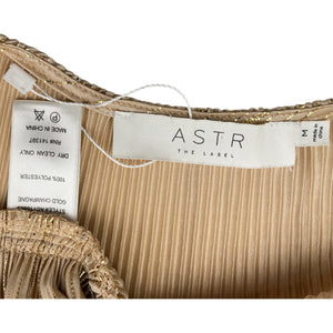 Astr The Label Pleated Beige Braydon Blouse Size M