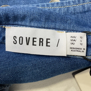 Sovere Denim Mid Blue Advance Halter Top Size L NWT