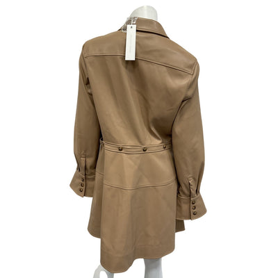Simkhai Vegan Beige Elias Shirt Dress Size 12 NWT