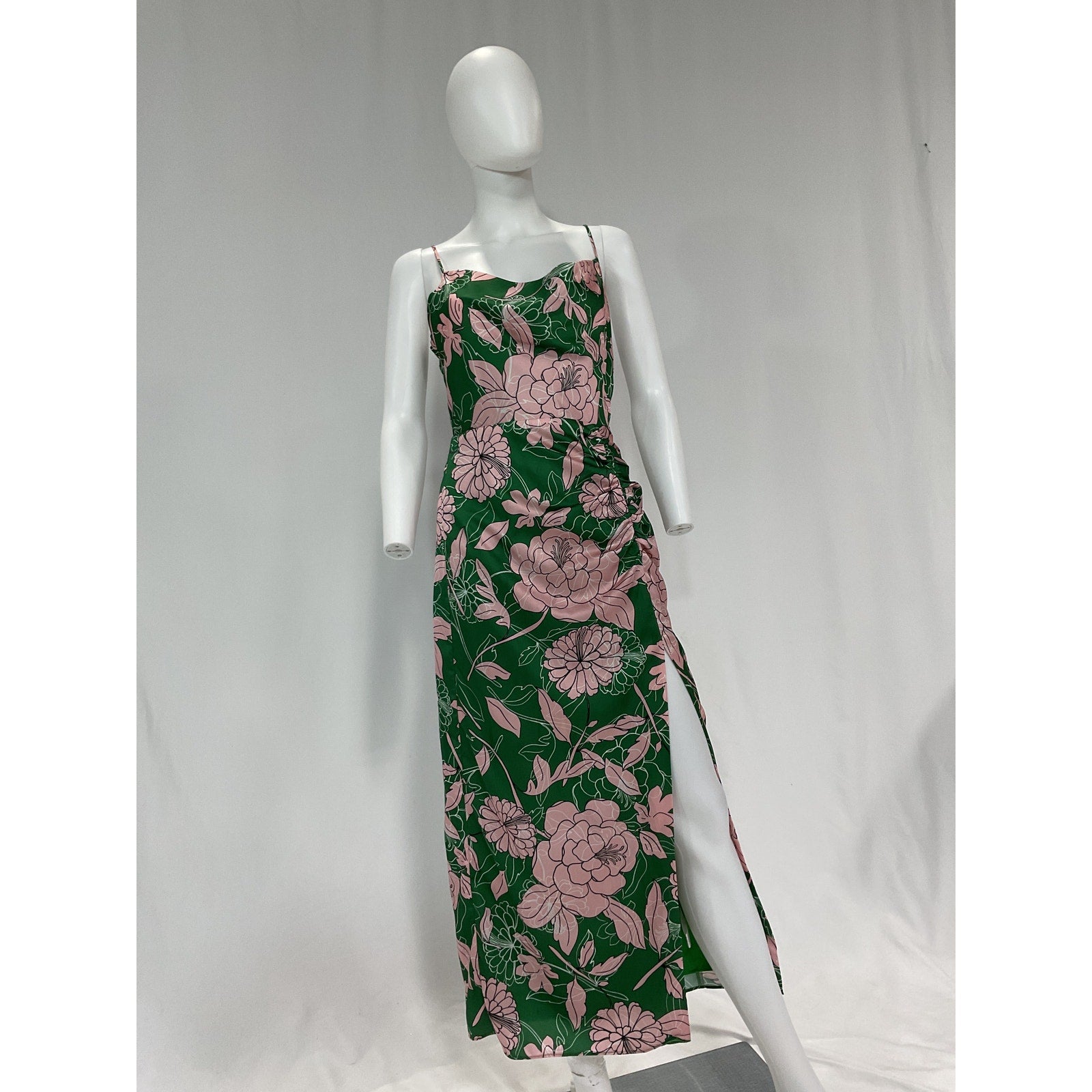 Milly 'Lilliana' Green Cowlneck Floral Midi-Dress Size 4