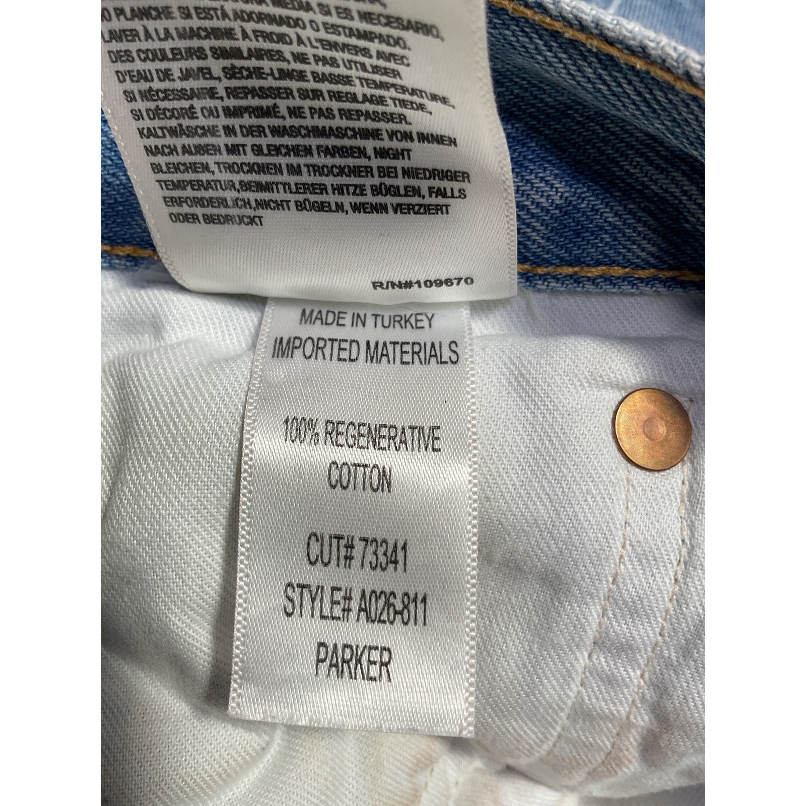 Agolde Parker Vintage Blue Cotton Cut Off Short Size 27