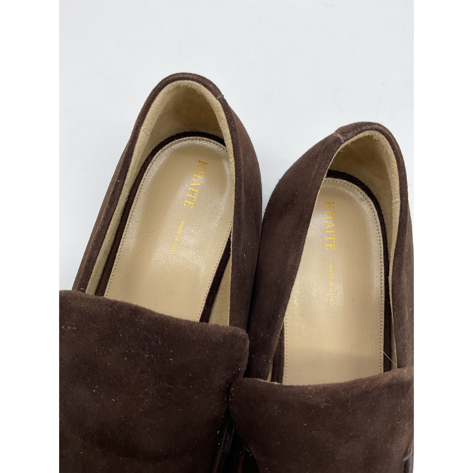 Khaite 'Alessio' Brown Leather Suede Loafers Size 11