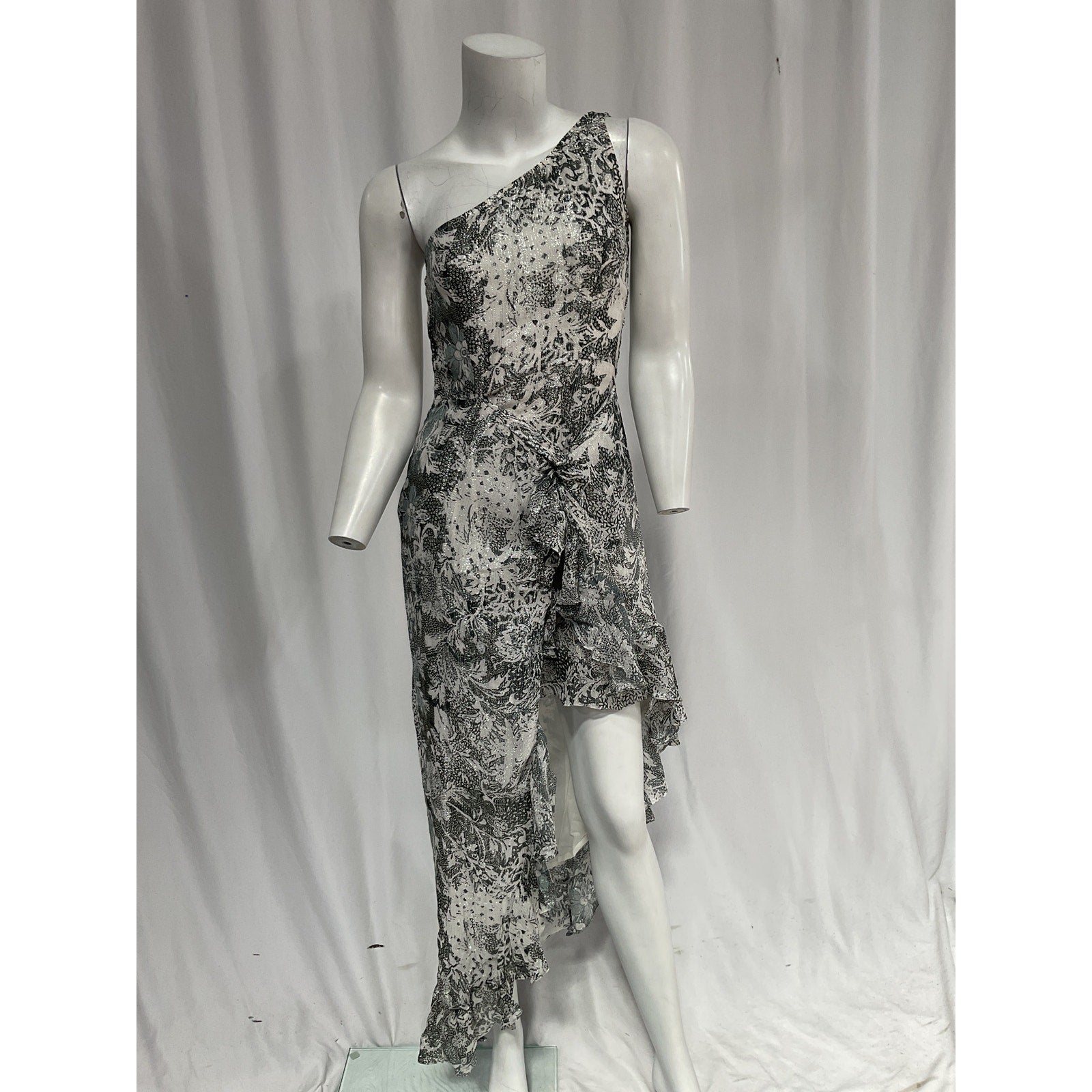 Rococo Sand 'Paola' White One Shoulder Maxi Dress Size S