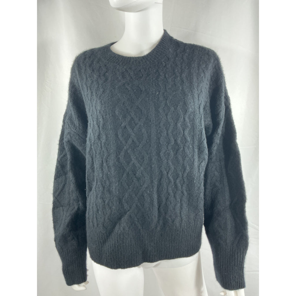 Favorite Daughter 'The Oversized' Black Wool Cable Sweater Size S