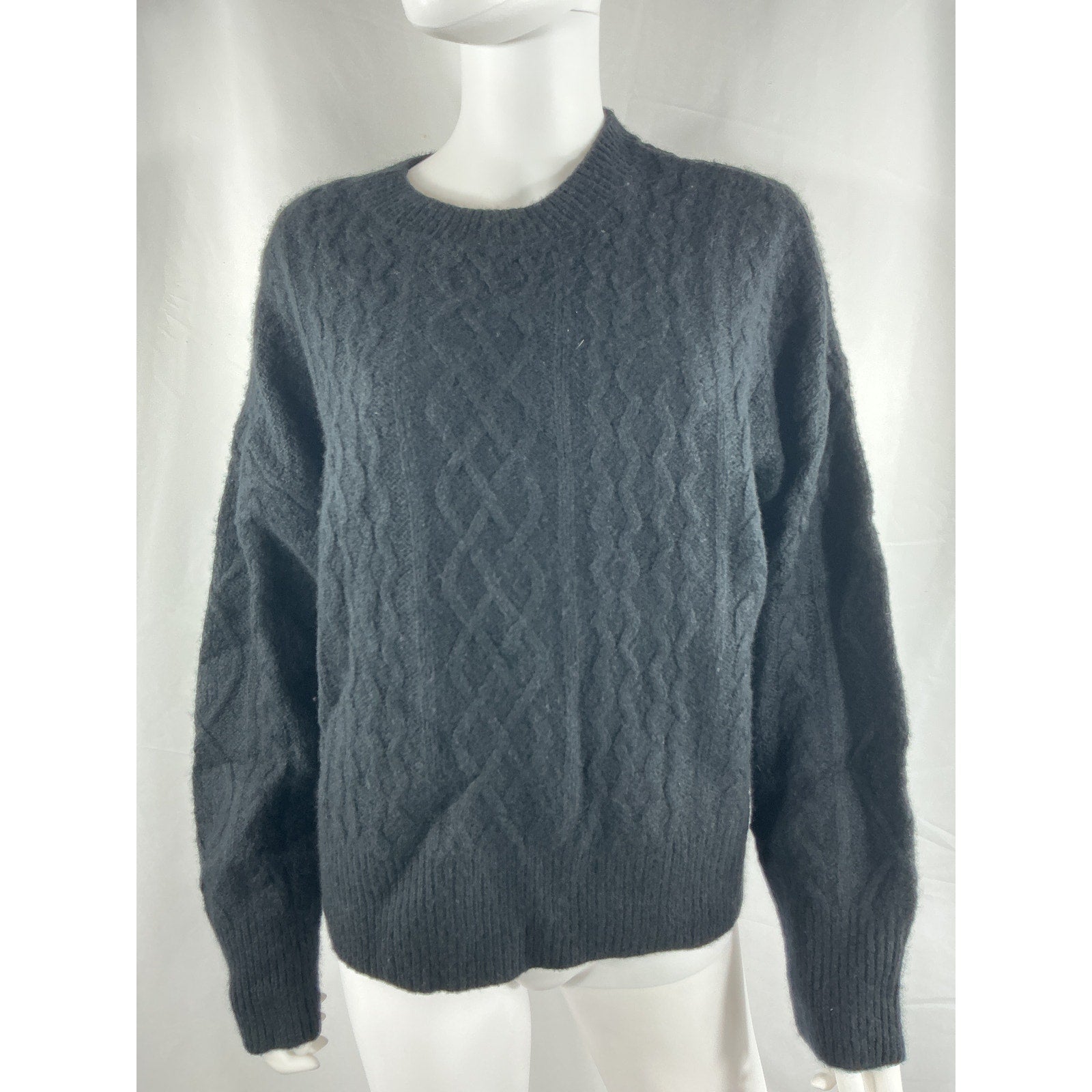 Favorite Daughter 'The Oversized' Black Wool Cable Sweater Size S