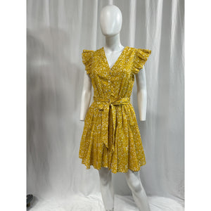Cleobella 'Zia' Yellow Linen Mini Dress Size M