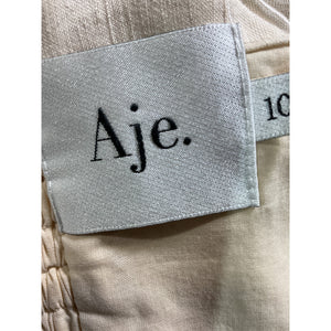 Aje Ruched Coconut Cream Cari Crop Top Size 10/ US 6