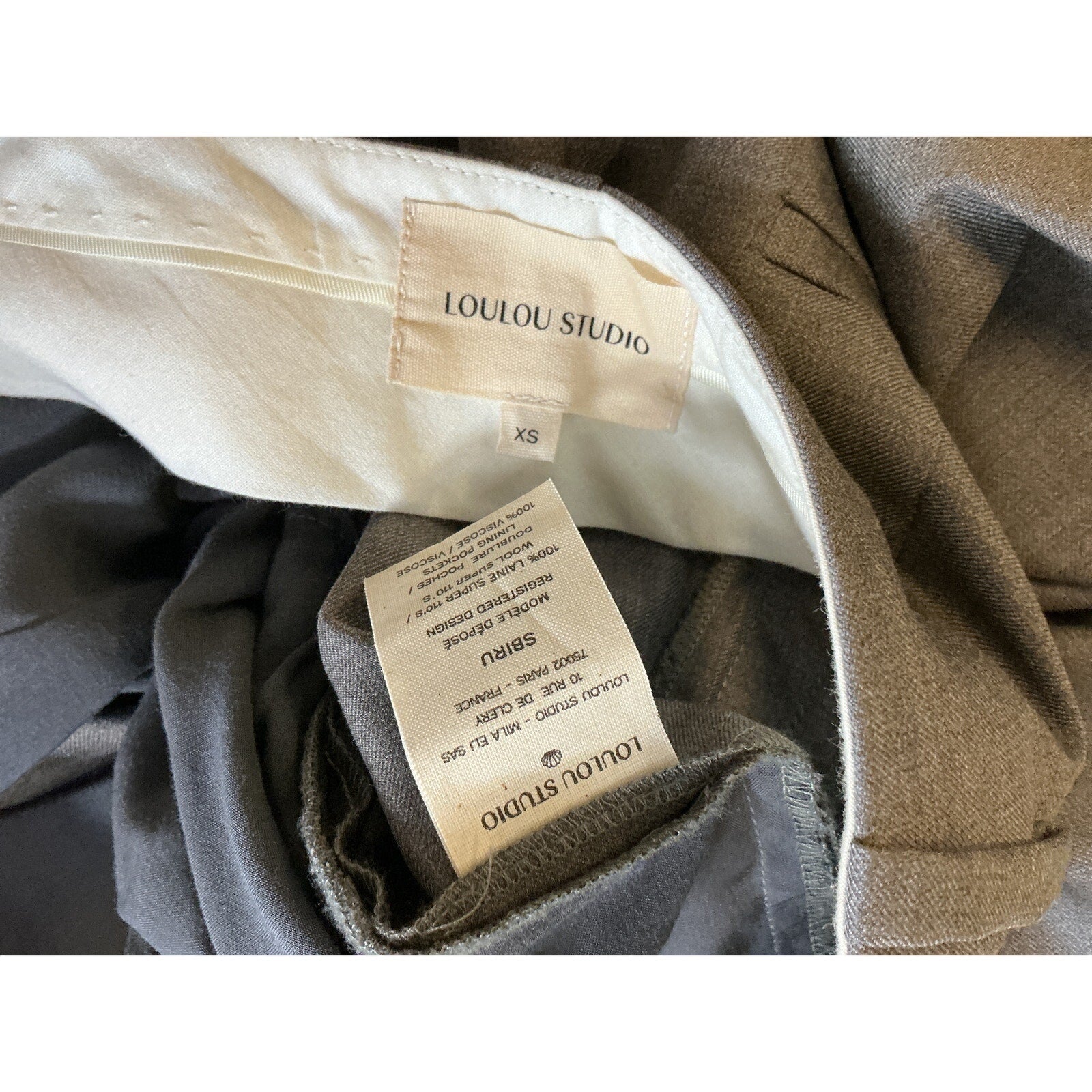 Loulou Studio New Sbiru Grey Wide Leg Pant Size XS