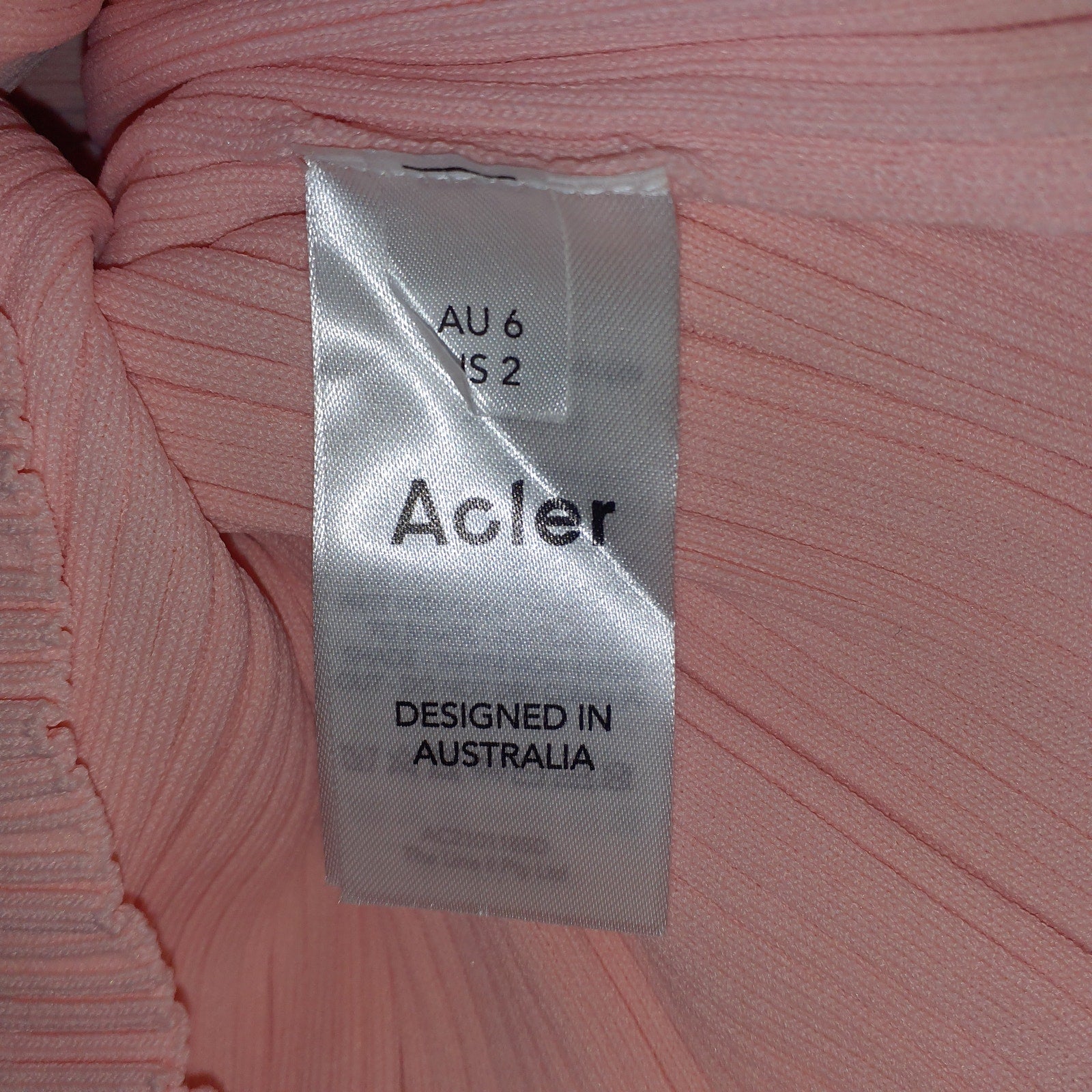 Acler 'Lunar' Pink Ribbed-Knit Maxi Tank Dress Size 2