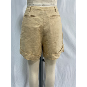 Faithfull The Brand 'Les' Tan Linen Deux Short Size S