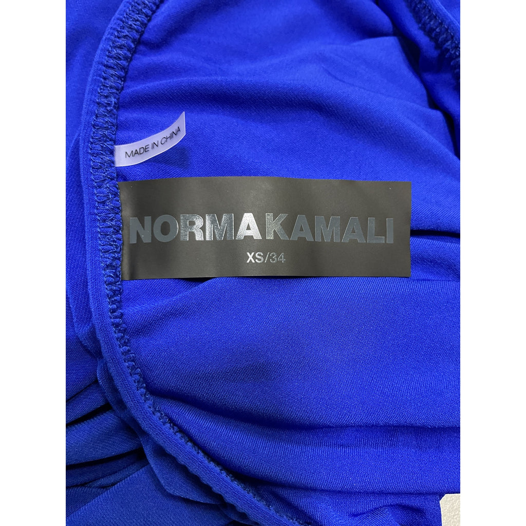Norma Kamali 'Diana' Blue Polyester Gown Size XS