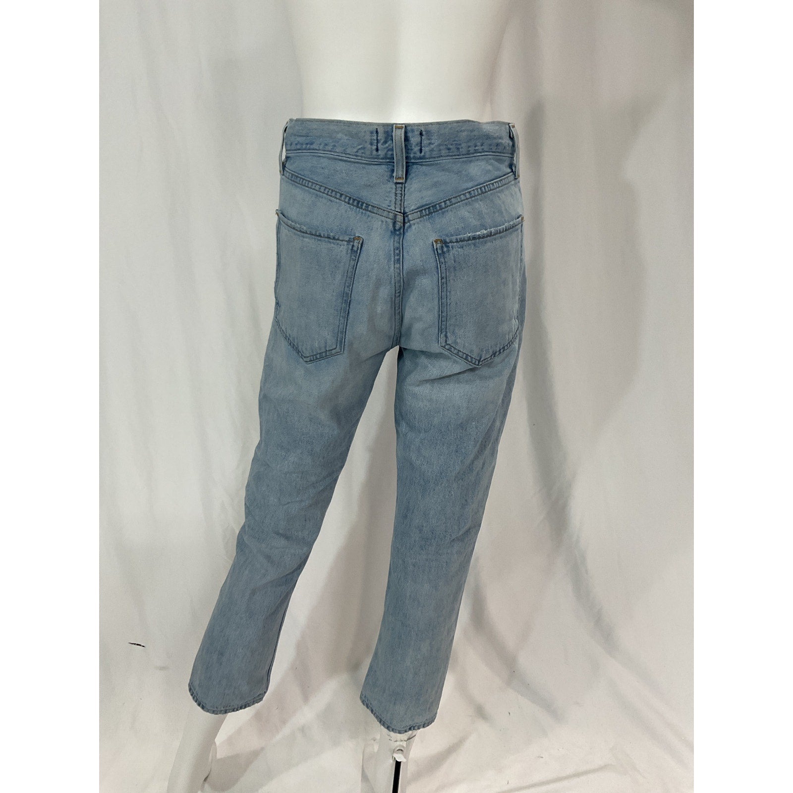 Agolde 'Riley' Blue High Rise Straight Crop Denim Jean Size 26