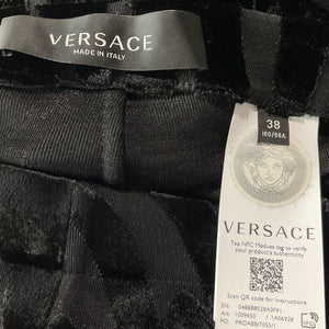 Versace Velvet Black Wide Leg Pants Size 38 IT / US 2