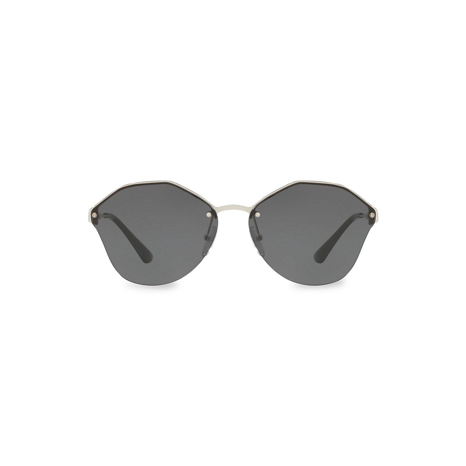 Prada 66mm Black Metal Butterfly Sunglasses Size OS