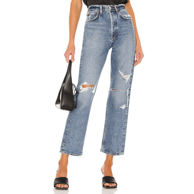 Agolde Distressed Streamline 90s Mid Rise Loose Denim Jeans Size 23