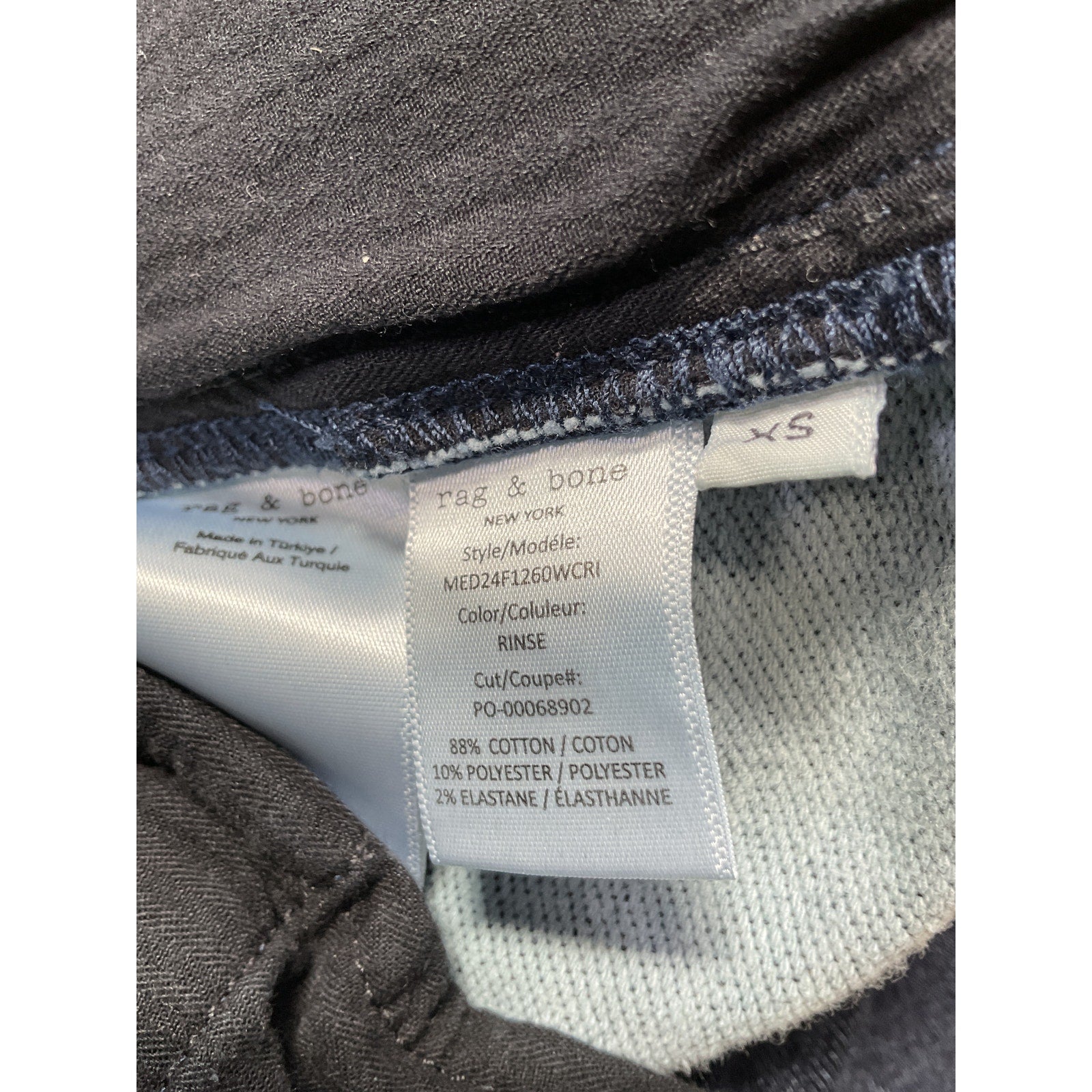 Rag & Bone 'Bradford' Black Cotton Stride Track Pant Size XS