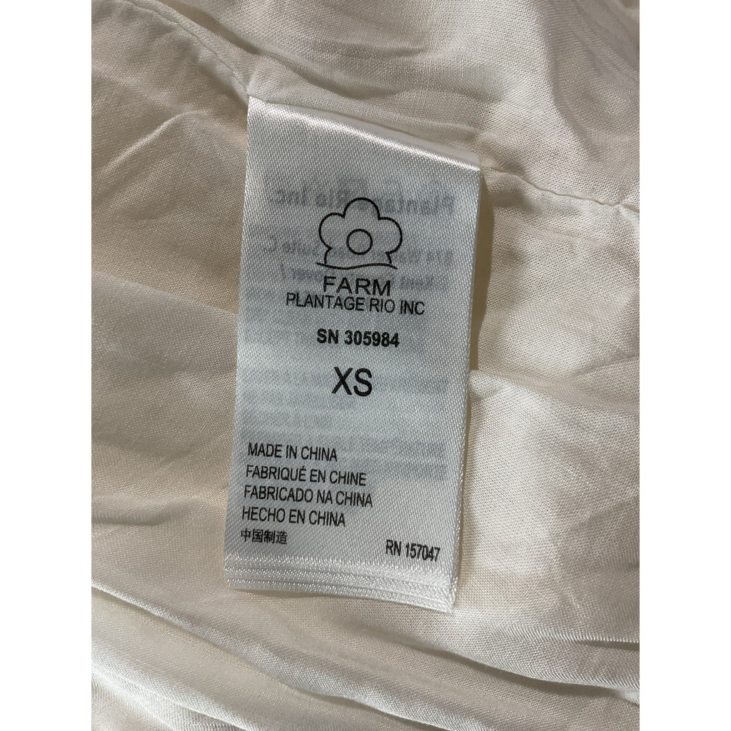 Farm Rio Cut Out White Linen Midi Dress Size XS