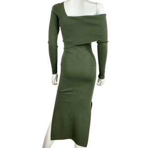 Line & Dot Asymmetric Green Sylvie Sweater Dress Size XS