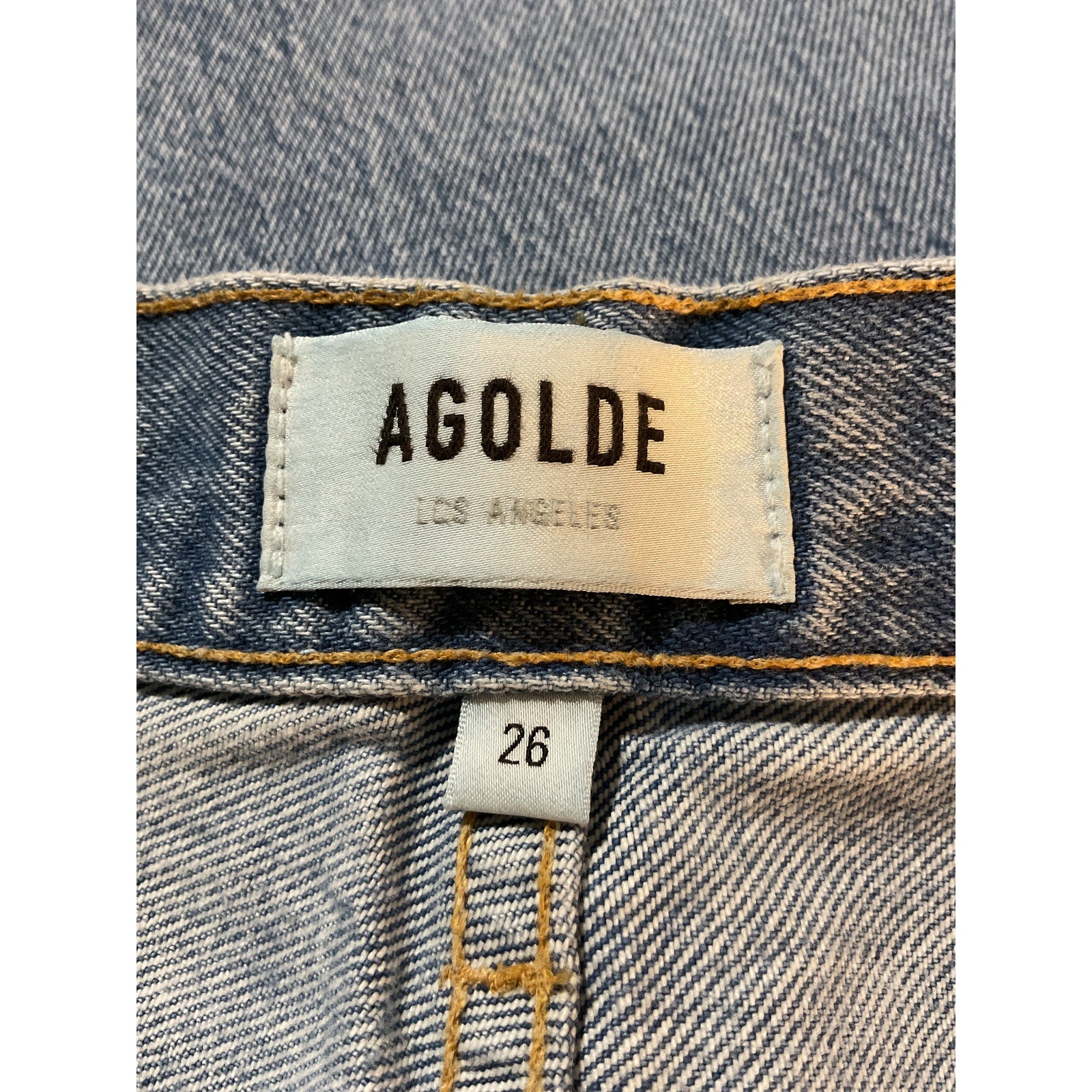 Agolde '90'S' Blue Cotton Mid Rise Loose Fit Size 26