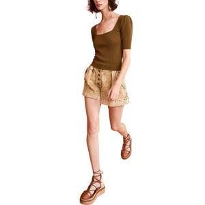 Ulla Johnson Ribbed Green Hadley Sweater Size S