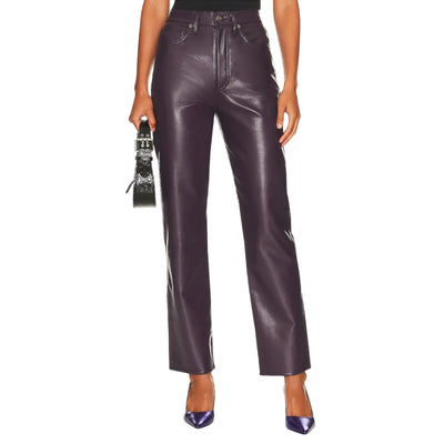 Agolde Recycled Leather Night Shade Pinch Waist Pants Size 24