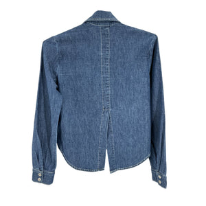 L'agence Cropped Blue Annette Shirt Size XS