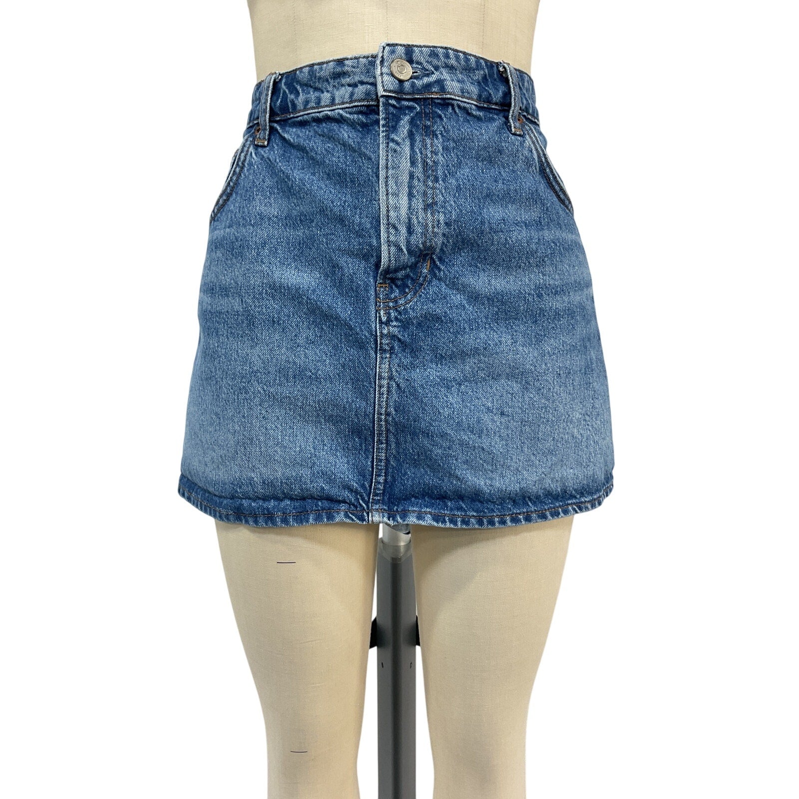 Reformation 'Hazel' Blue Cotton Denim Mini Skirt Size 32