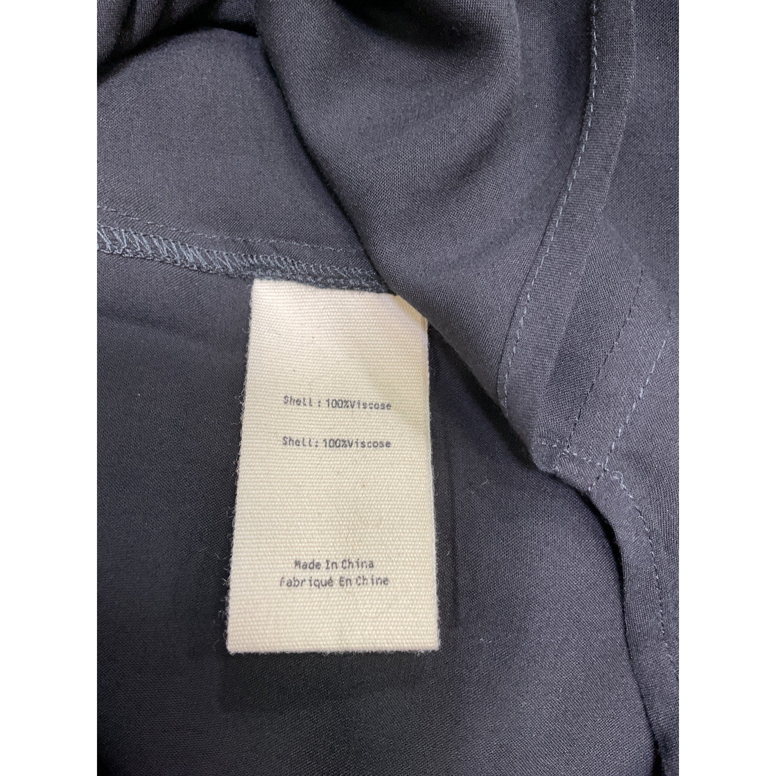 L'Agence Black Viscose Ryan Three-Quarter Sleeve Blouse Size S