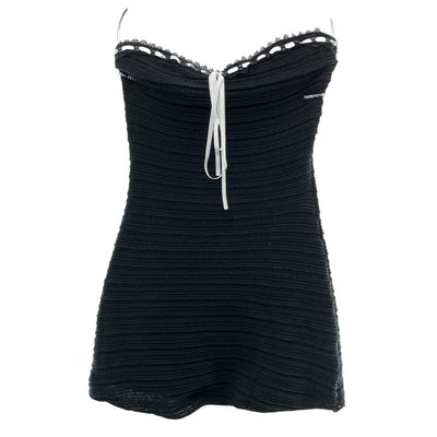 For Love And Lemons Ribbed Black Mayfair Mini Dress Size XS