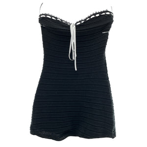 For Love And Lemons Ribbed Black Mayfair Mini Dress Size XS